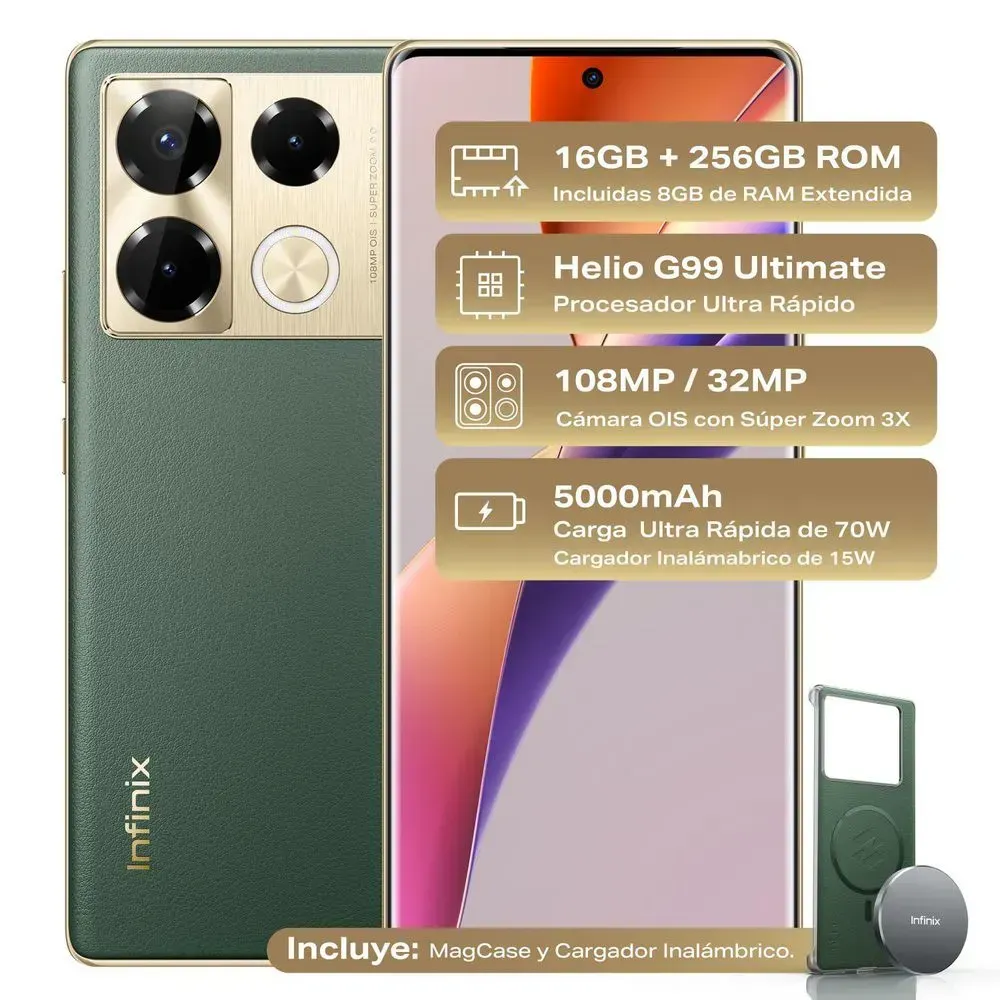 Celular INFINIX NOTE 40 PRO 256 GB 8 GB RAM Verde