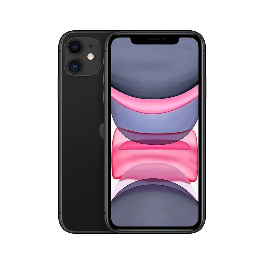 Celular iPhone 11 128GB Reacondicionado 12 meses de garantía Negro + Estuche + Vidrio + Cargador 