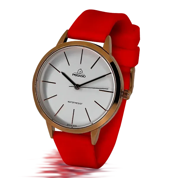 Reloj Pegaso P6567RGE-17222A Pulso Silicona Rojo Dama Femenino Mujer