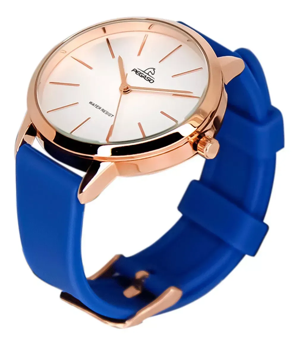 Reloj Pegaso P6567RGE-17224A Silicona Azul Dama Mujer Femenino