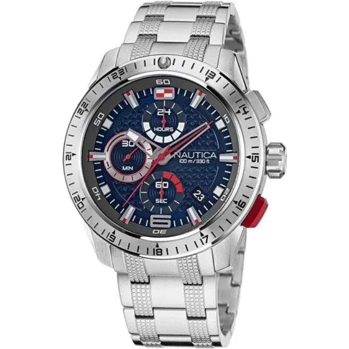 Reloj Nautica Hombre NAPNSF112 Puldo Acero Plateado Corona Rosca