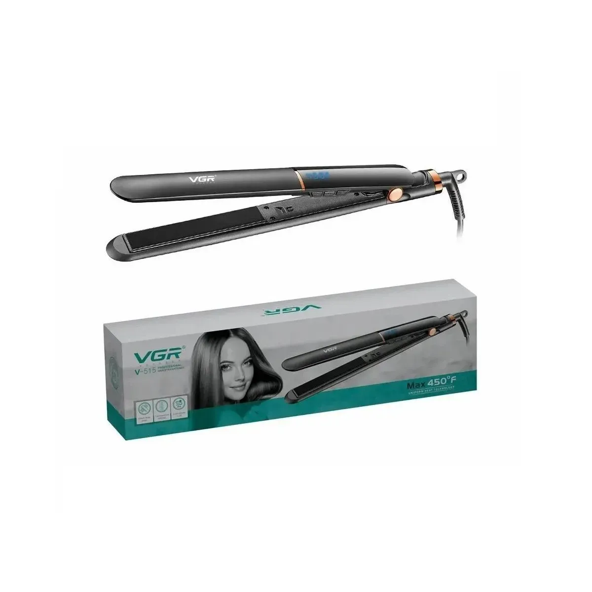 Plancha Para Cabello VGR V-515  Con Panta LED