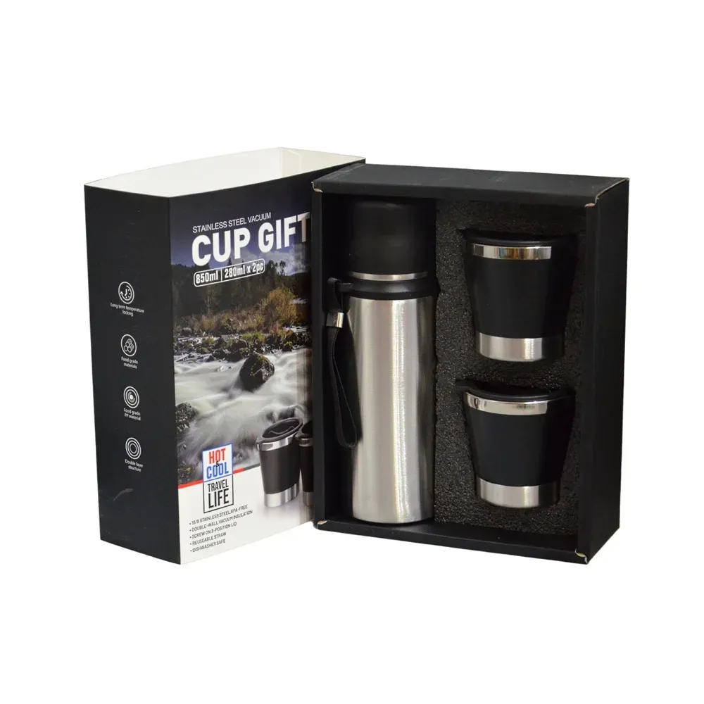 Termo Cup Gift Set De Acero Inoxidable 850 Ml 