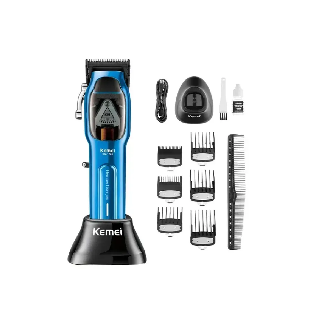 Maquina Para Cortar Cabello Profesional Kemei 1763 Recargable