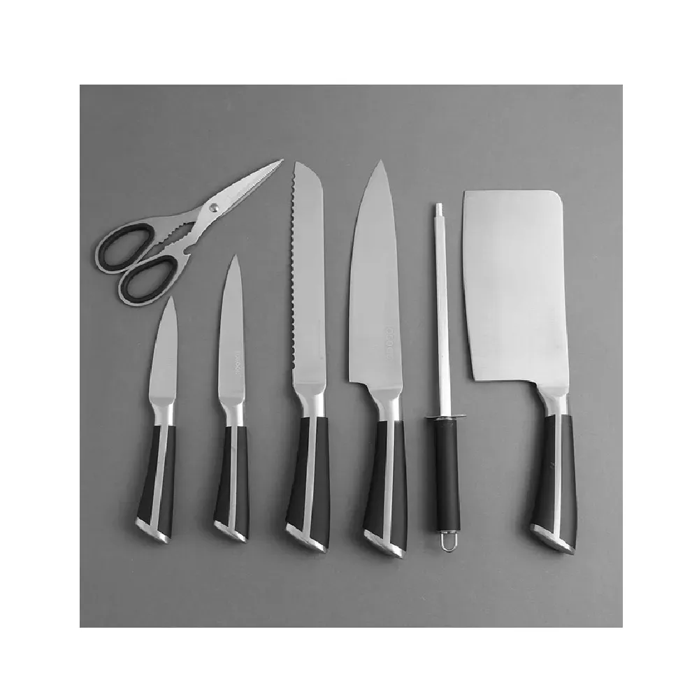 Juego De Cuchillos En Acero Inoxidable Set De Cocina x 8 Unidades