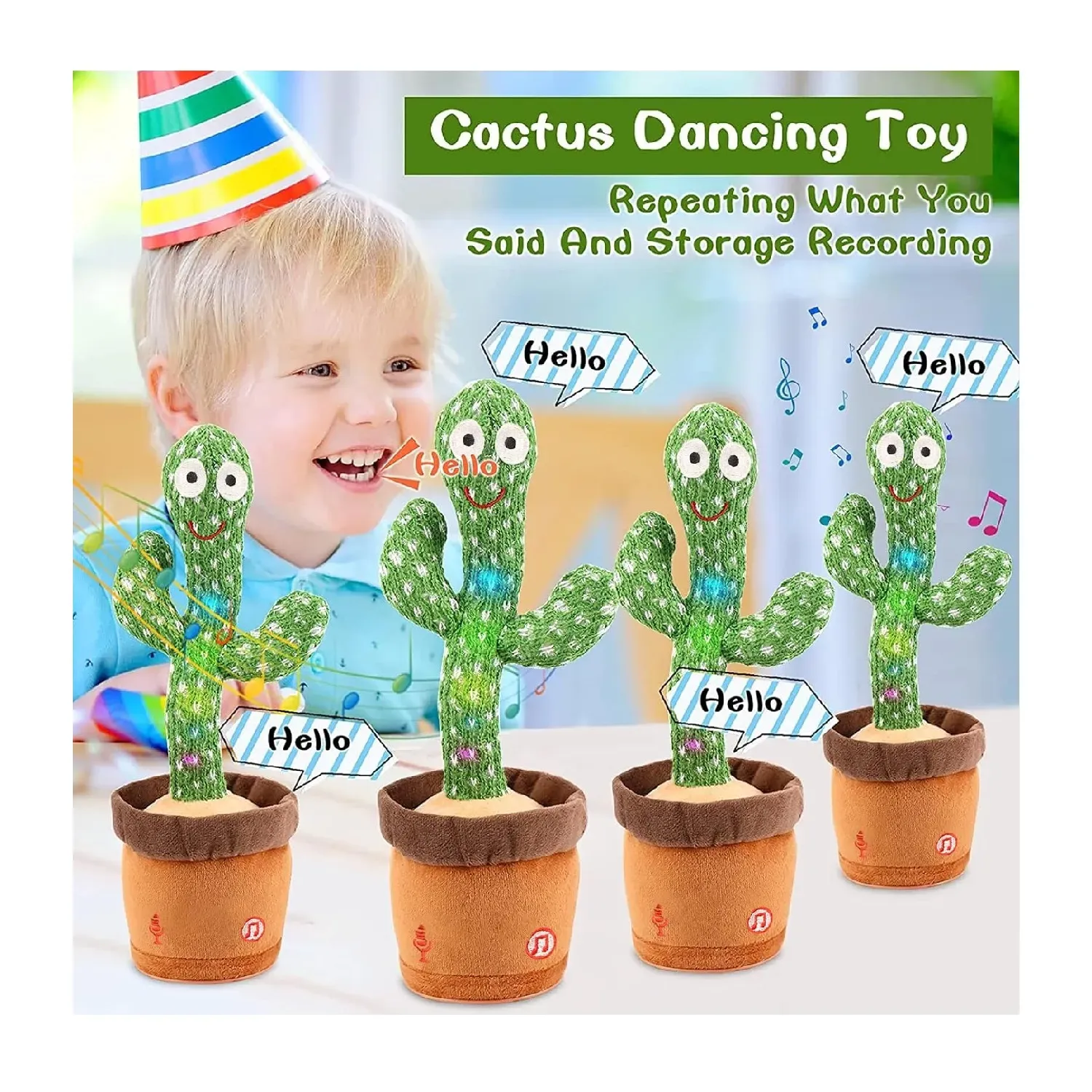 Peluche Para Niños Cactus Baila Y Habla Emoin