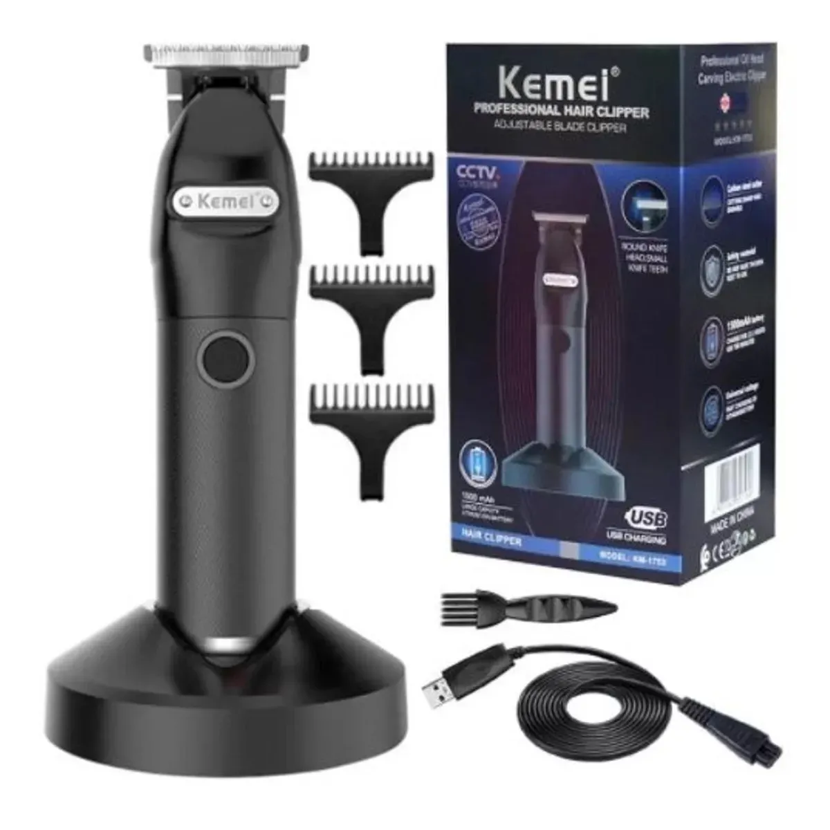 Maquina De Peluqueria Original Kemei KM 1753 Profesional E Inalambrica  