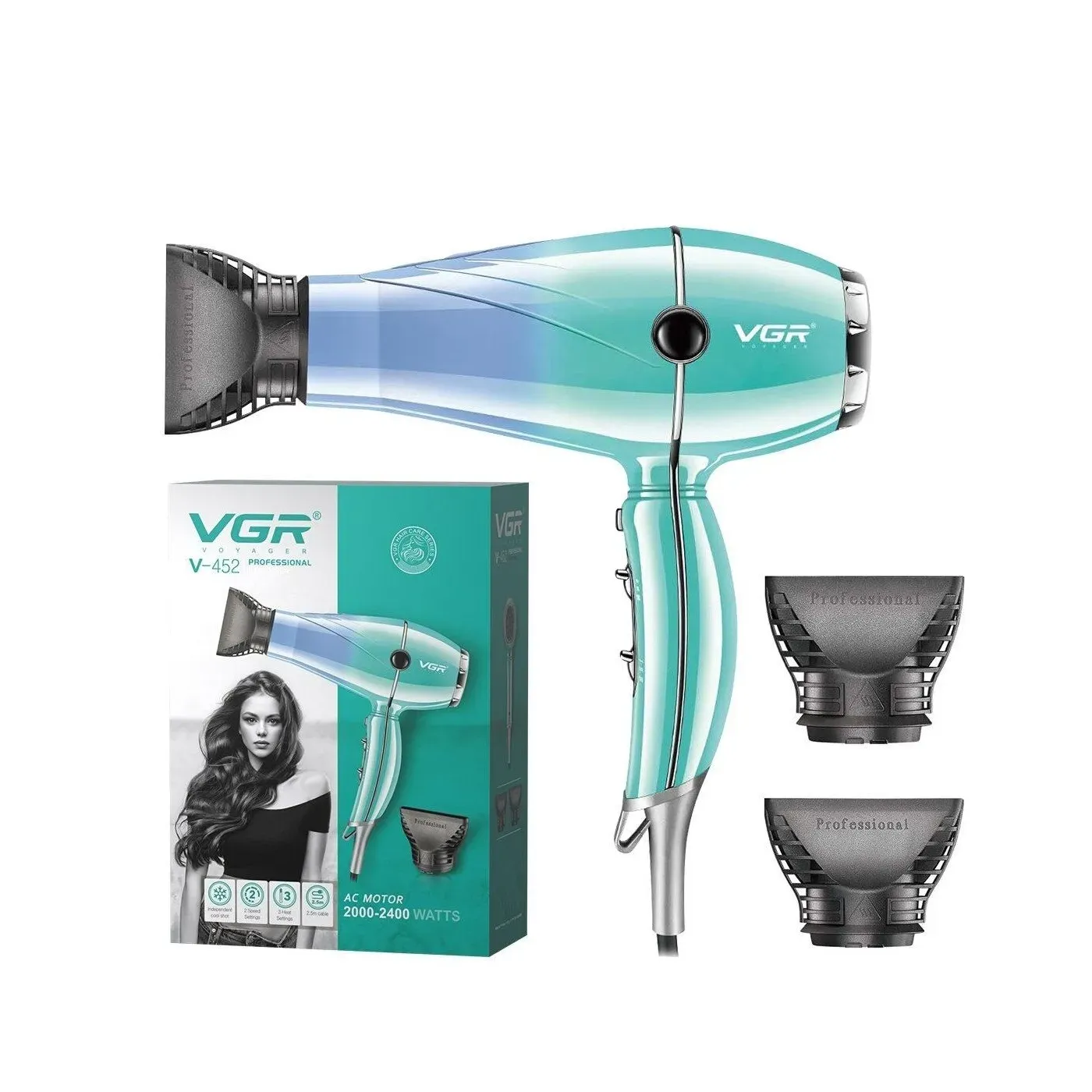 Secador Para Cabello VGR V-452 Alta Potencia