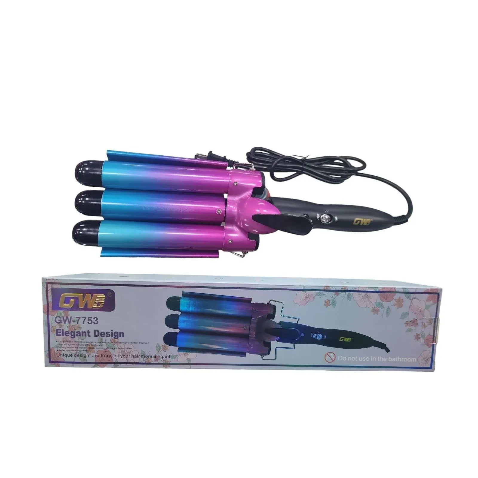 Risador Sirena Ondulador Para Cabello 3 Tubos GM-7753