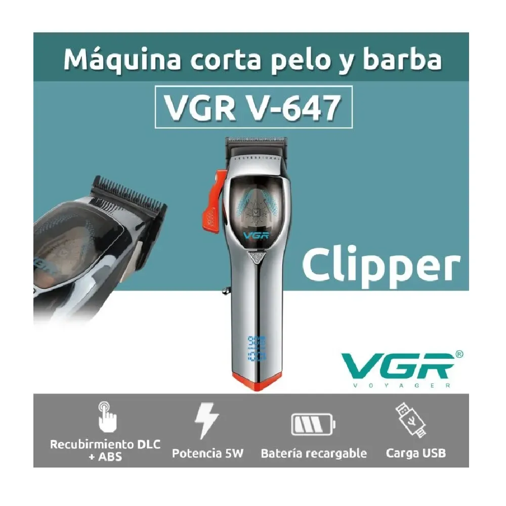 Maquina De Peluqueria VGR Original E Inalambrica V-647 