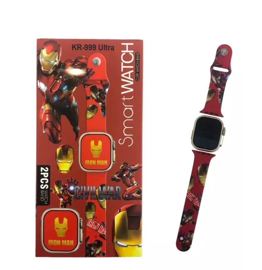 Reloj Inteligente Smartwatch Para Niños Doble Pulso Iron Man