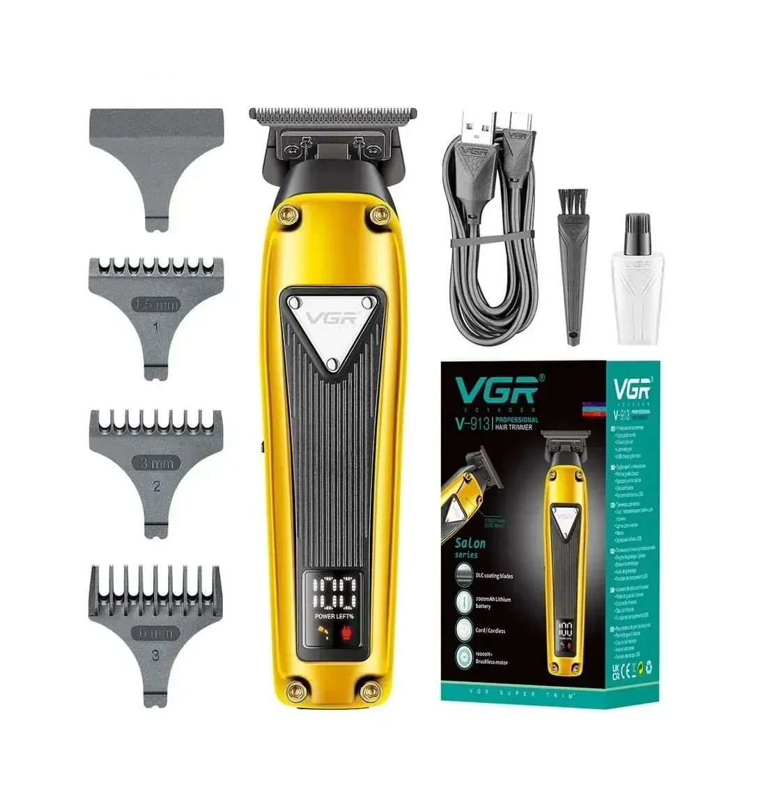 Patillera Inalambrica VGR 913 Trimmer Recargable 