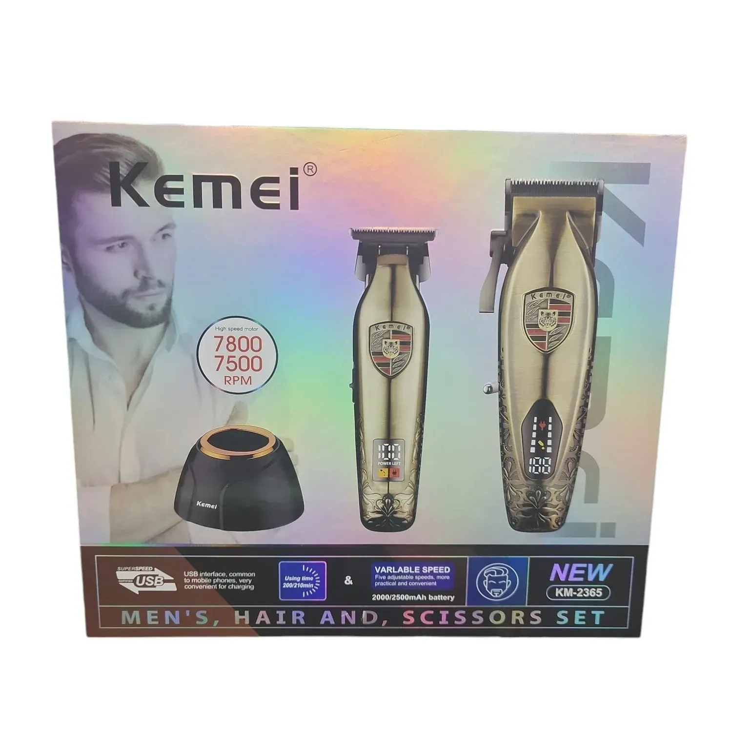 Kit Maquinas De Corte Professional Original E Inalambrica Set Kemei KM-2365