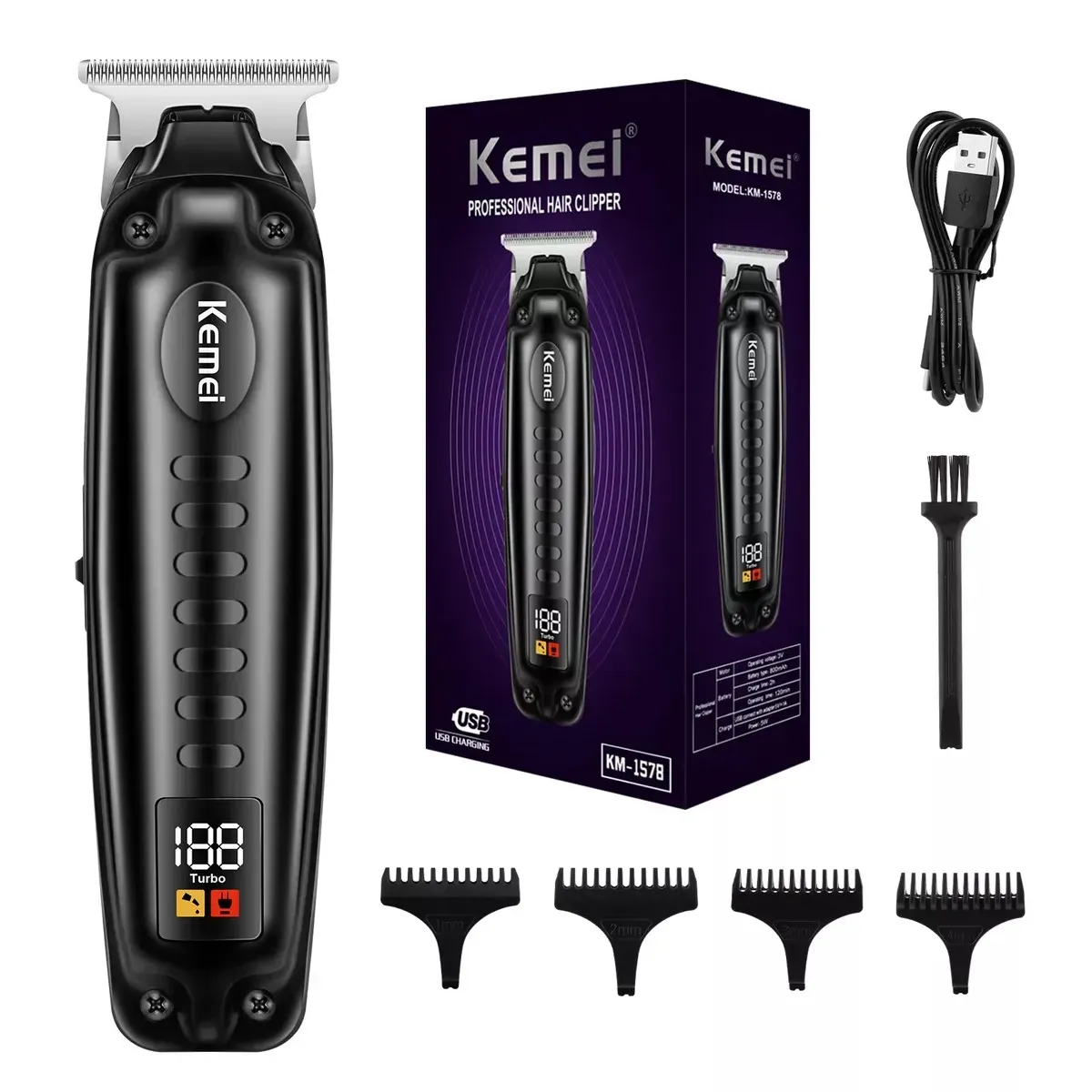 Patillera Profesional Para Cabello Kemei KM-1578 Recargable