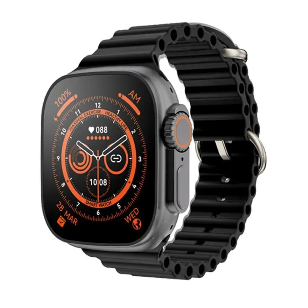 Smartwatch Reloj Inteligente T900 Pulso Negro - Naranja 