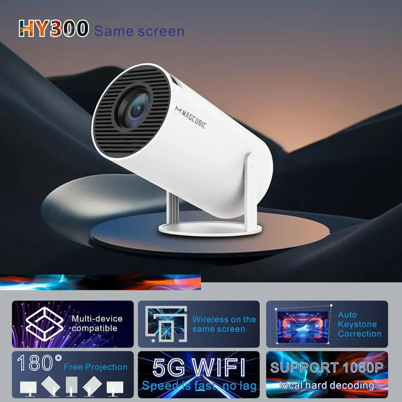 Proyector Smart Para Cine En Casa Hy300 1080hd Android 11