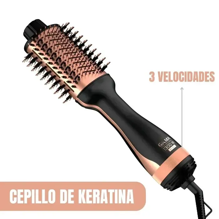 Pinza Rizadora Keratina +Cepillo Secador Y Modelador De Keratina 3D Pro