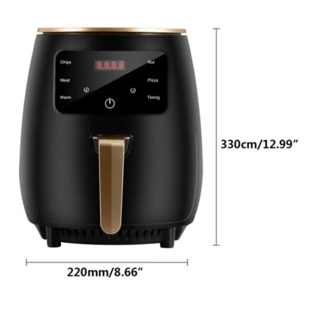 Freidora De Aire Air Fryer Silver 6L Pantalla Digital + Juego De Utensilios De Cocina