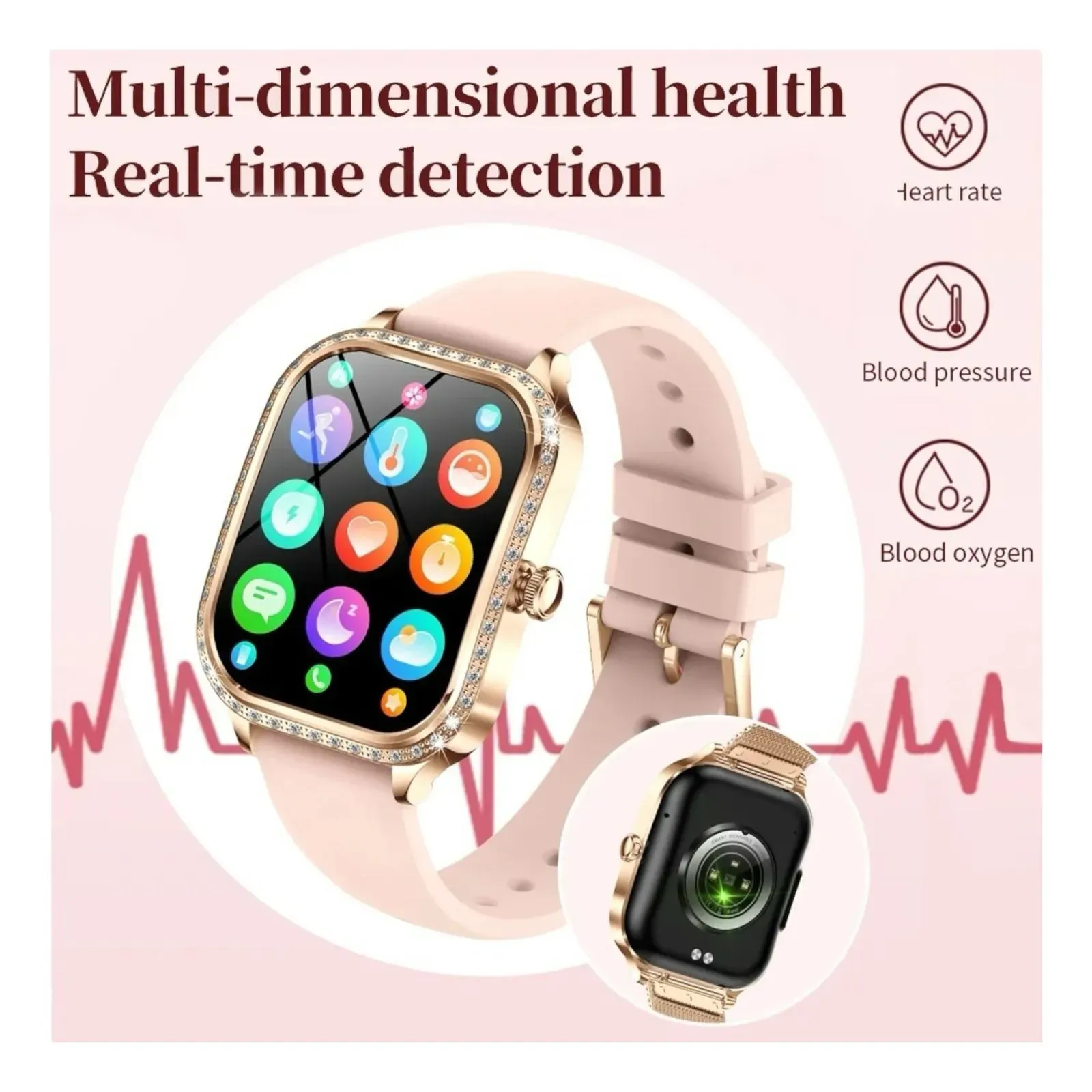 Reloj  Smartwatch Mini + 2 Pulsos 