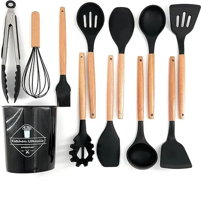 Set 12 Utensilios De Cocina Silicona Resistente Calor Juego