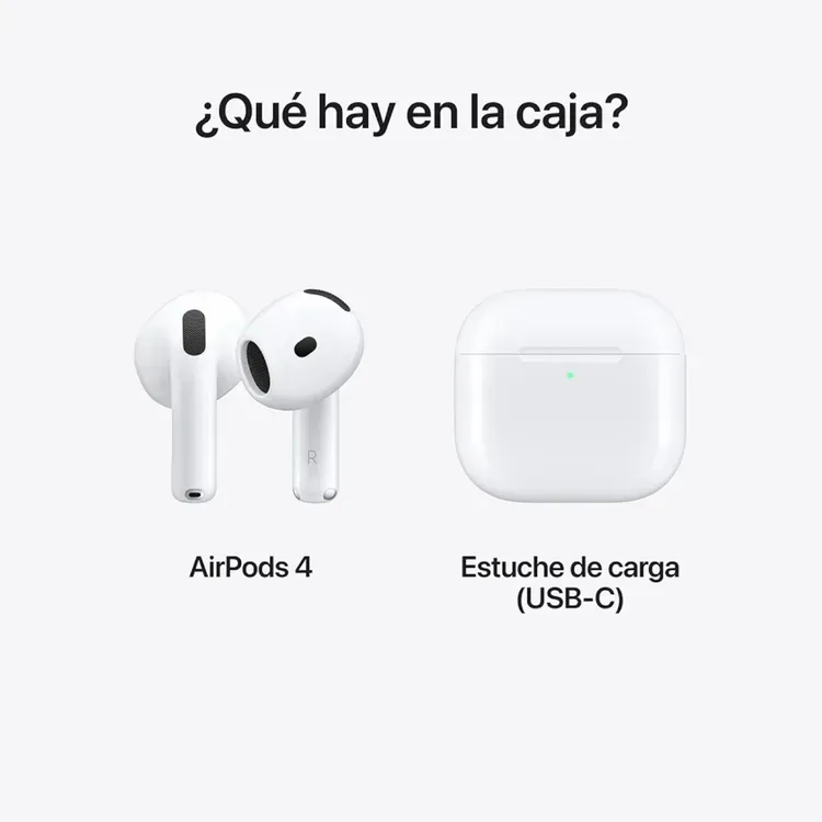 Audífonos APPLE AirPods 4 con Cancelación Activa de Ruido Blanco Replica 1.1