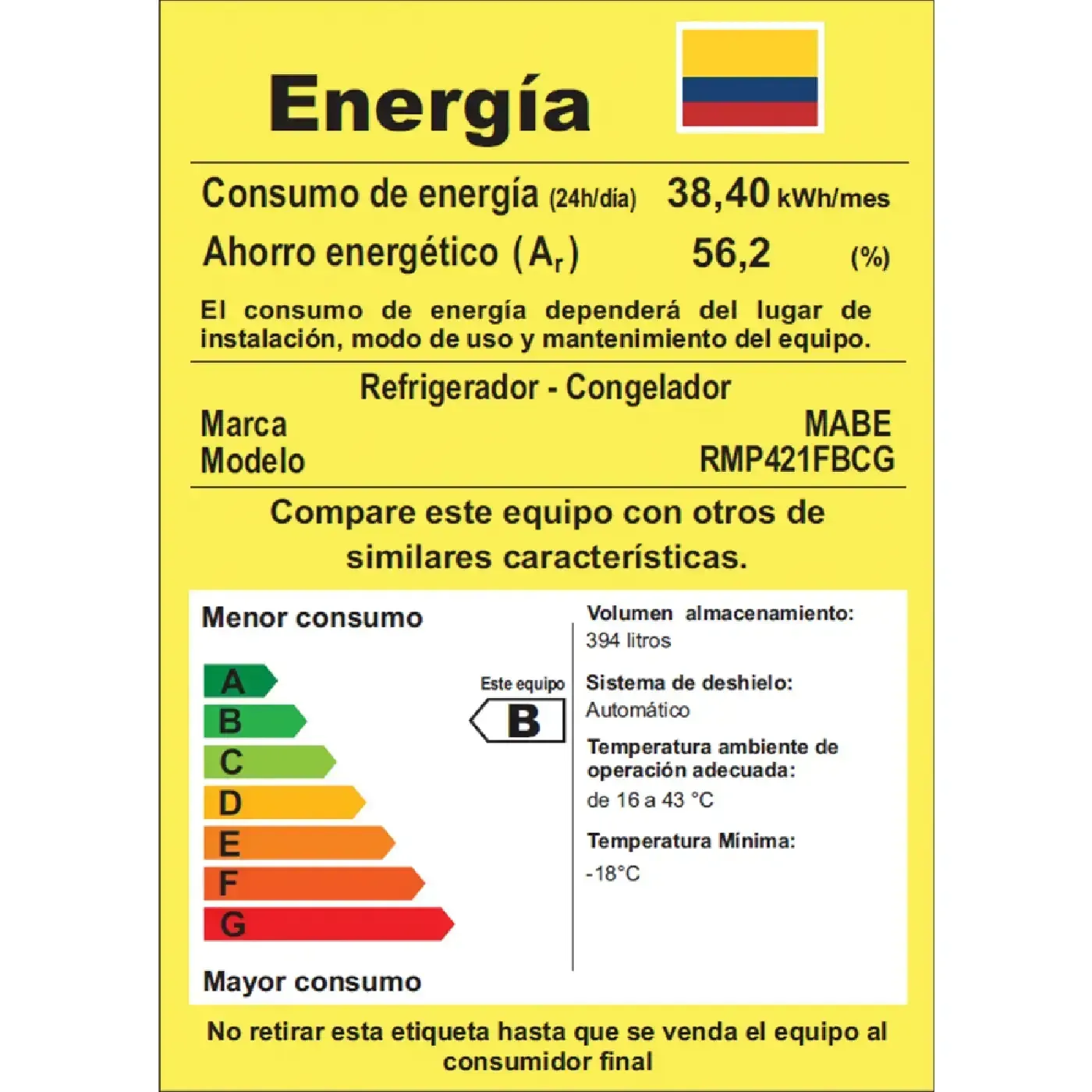 Nevera Mabe No Frost Congelador Superior 394 Litros Rmp421fbcg Grafito