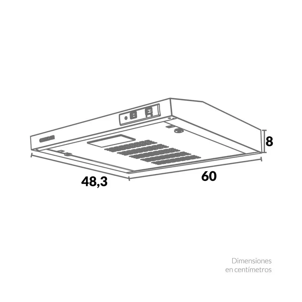 Campana Horizontal En Acero Inoxidable Challenger 60 cm 2 velocidades - Cx 4000 / Acero Inox