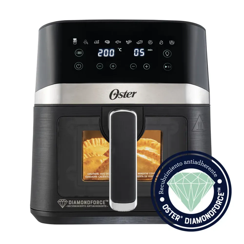 Freidora de Aire Digital con Recubrimiento Oster® DiamondForce, 4L de Capacidad, con 10 Programas Automáticos Ckstaf40wddf