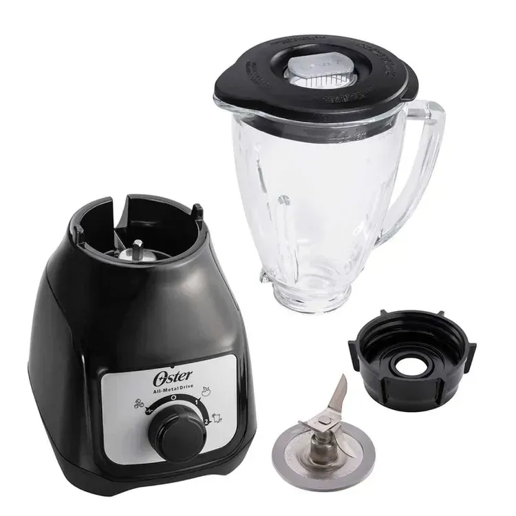 Licuadora con Control de Perilla  2 Velocidades más Pulso con Vaso de Plástico 550 W 1.3 Lt Negra