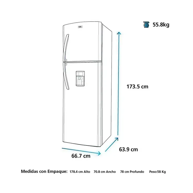 Nevera Convencional 393 Lts. Brutos Grafito Mabe - Rmc390facg1