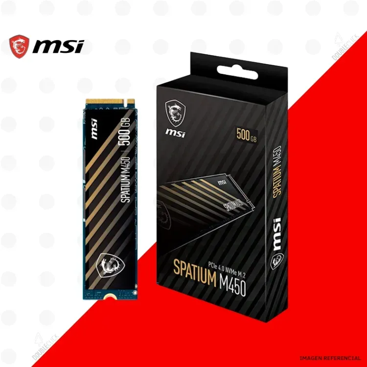 Disco Duro Solido MSI Spatium M450 PCIe 4.0 NVMe (M.2) 500GB