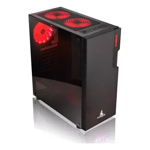 Chasis Iceberg Glacius V2 Negro (Vidrio Templado + 1 Fan Rojo Color)