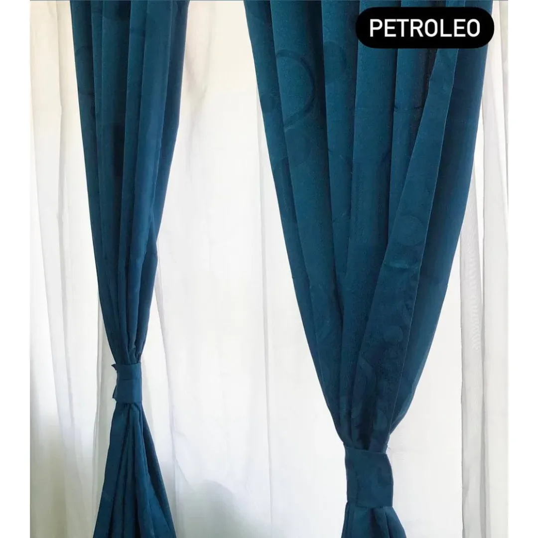 Cortina Jacquard Petroleo 280cm*200cm