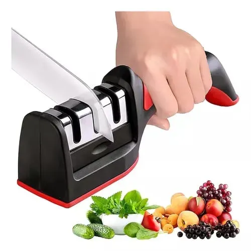 Afilador De Cuchillos Pro Multifuncional Ergonómico Cocina Color Negro