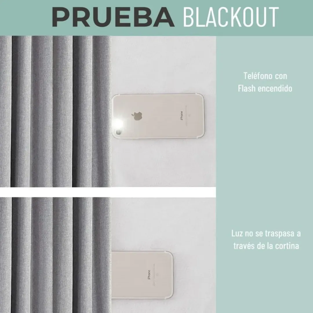 Cortina 100% Blackout  Set 2  270x200 - Gris