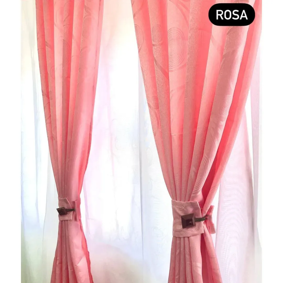 Cortina Jacquard Rosa 280cm*200cm