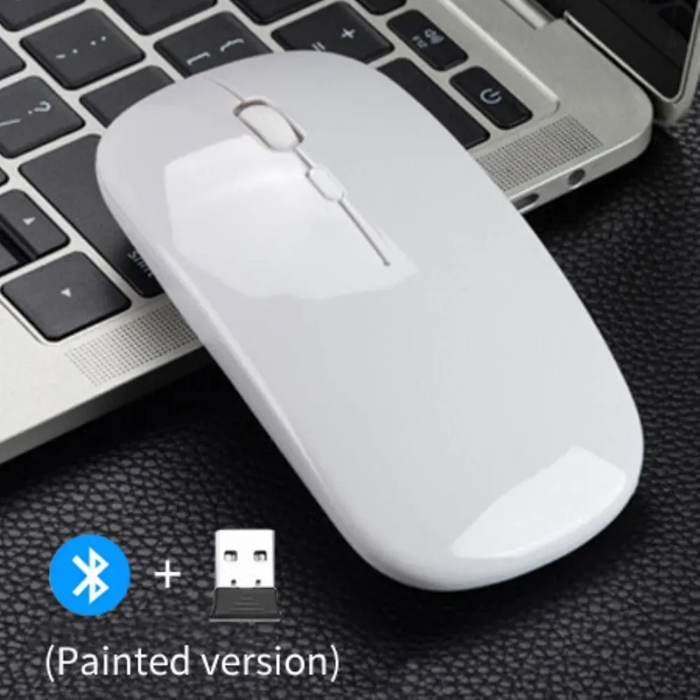 Mouse Recargable Dual Bluetooth 5.1 + Wireless 2.4 GHz - BLANCO