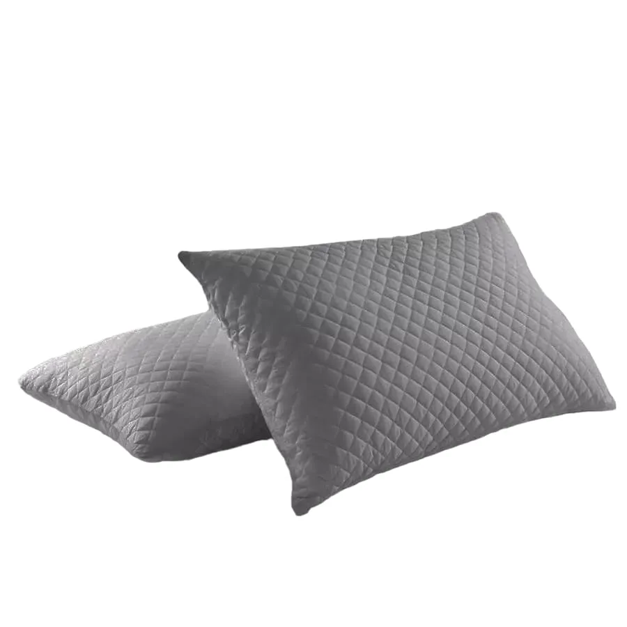 Set *2 Protectores De Almohadas Acolchada Gris 50 cm*70 cm