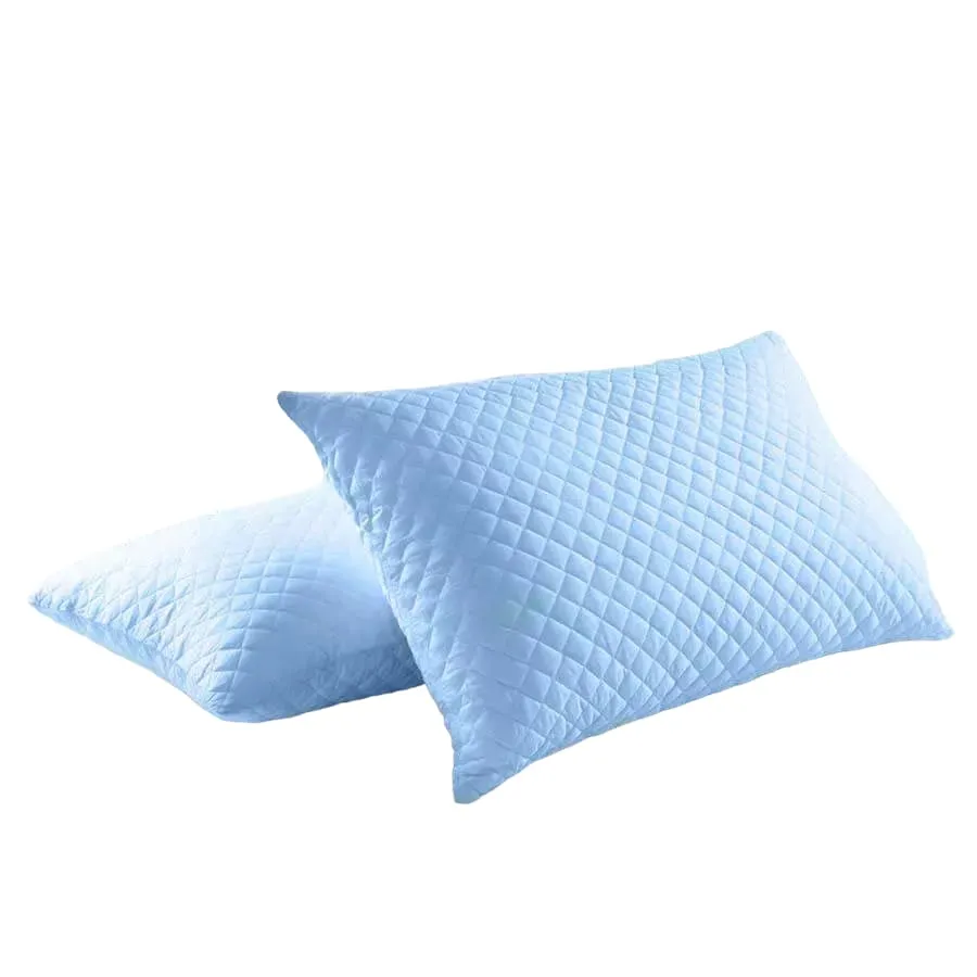 Set *2 Protectores De Almohadas Acolchada Celeste 50 cm*70 cm