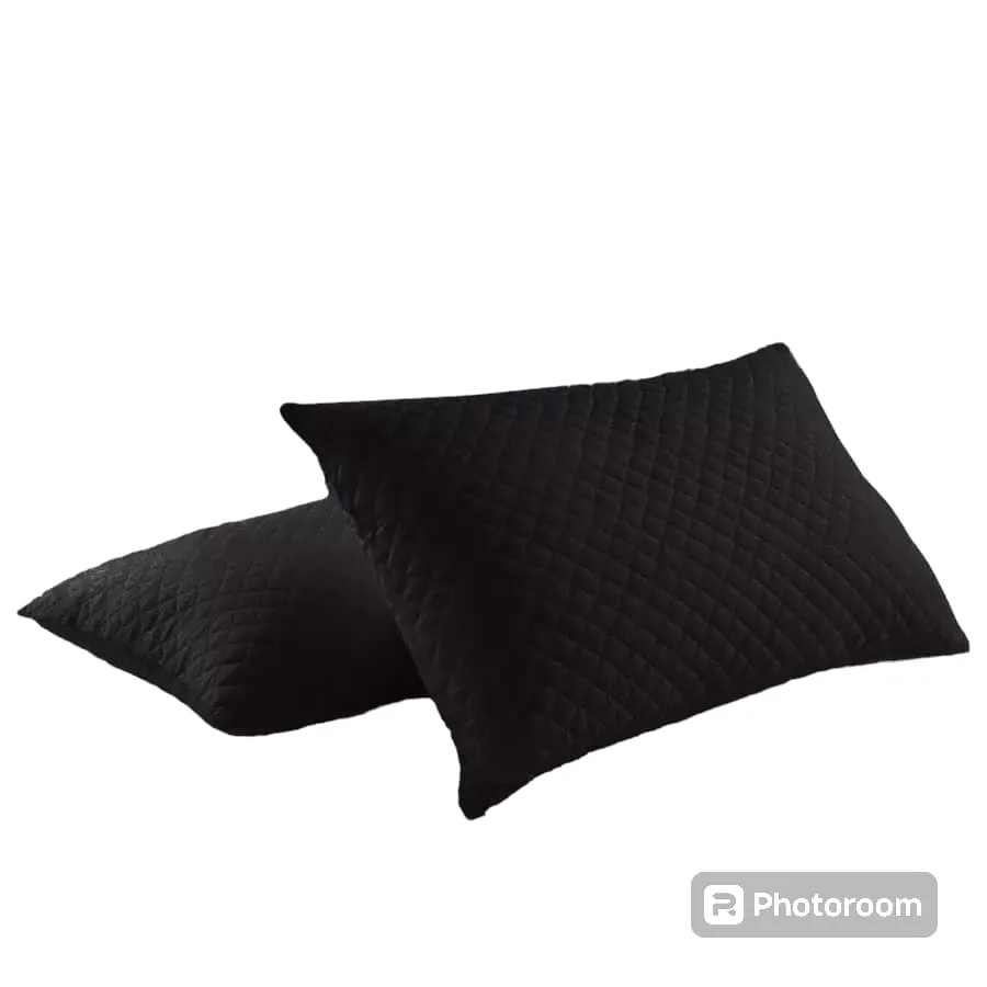 Set *2 Protectores De Almohadas Acolchada Negro 50 cm*70 cm