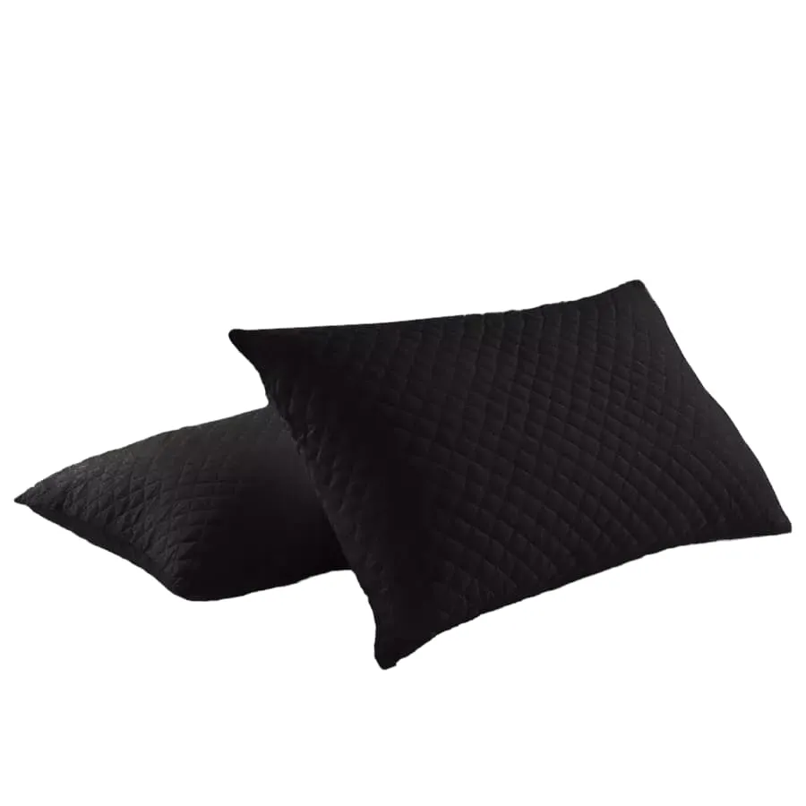 Set *2 Protectores De Almohadas Acolchada Negro 50 cm*70 cm