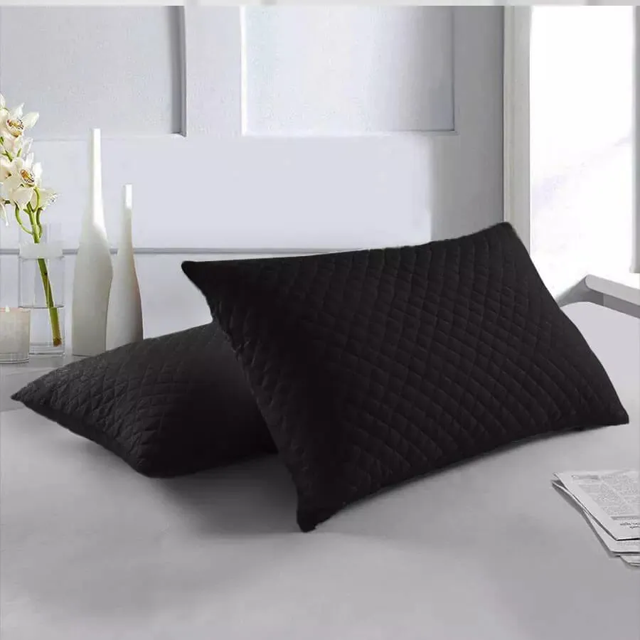 Set *2 Protectores De Almohadas Acolchada Negro 50 cm*70 cm