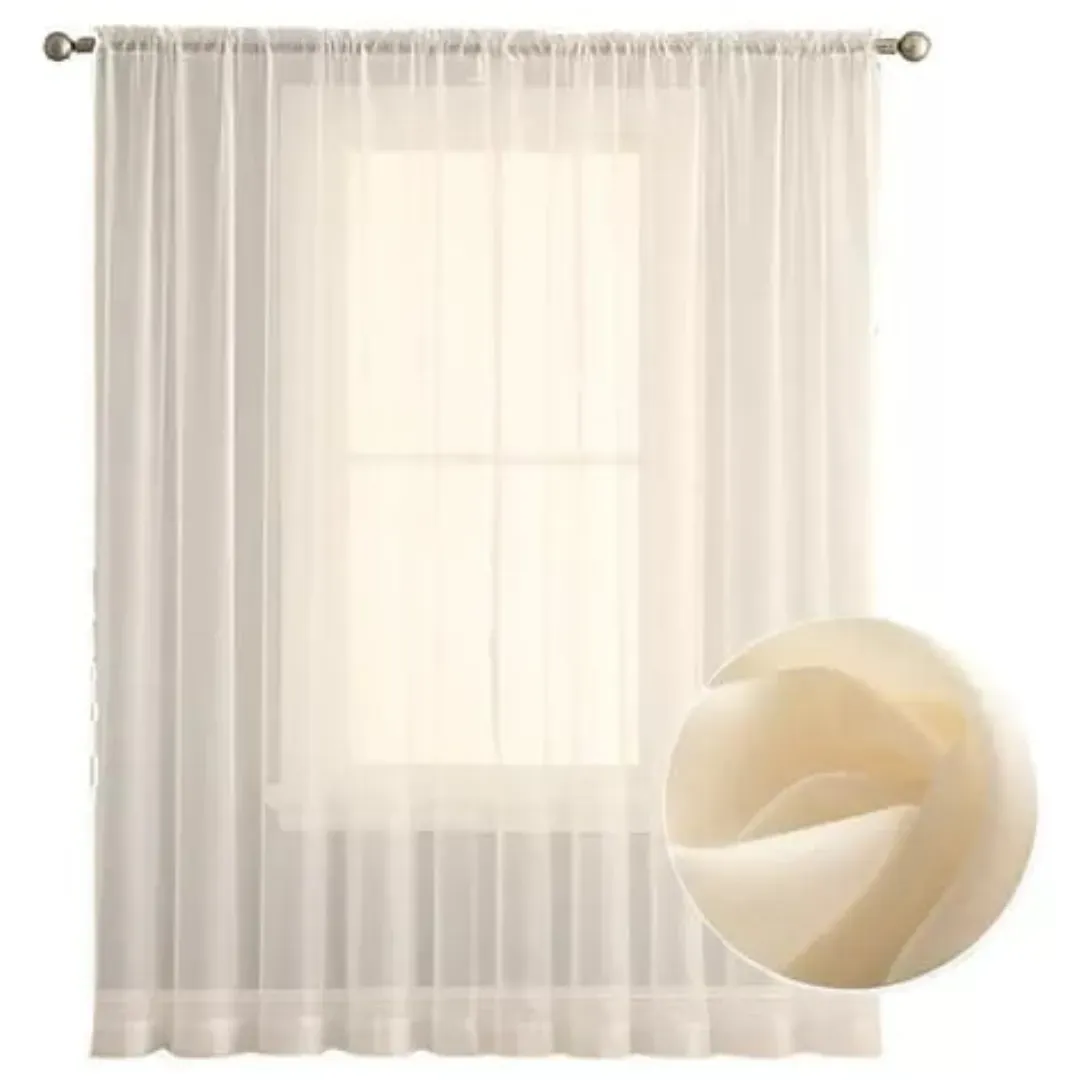 Cortinas En Velo Suizo Beige