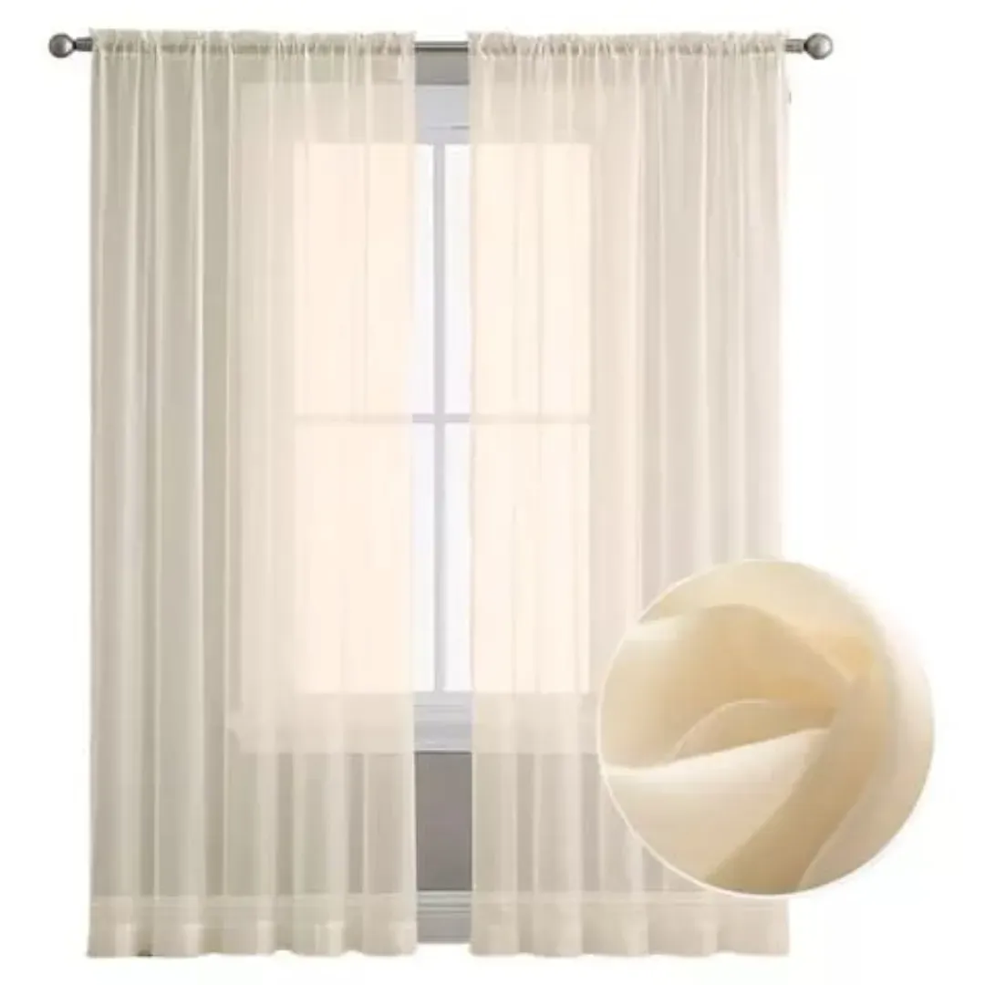 Cortinas En Velo Suizo Beige