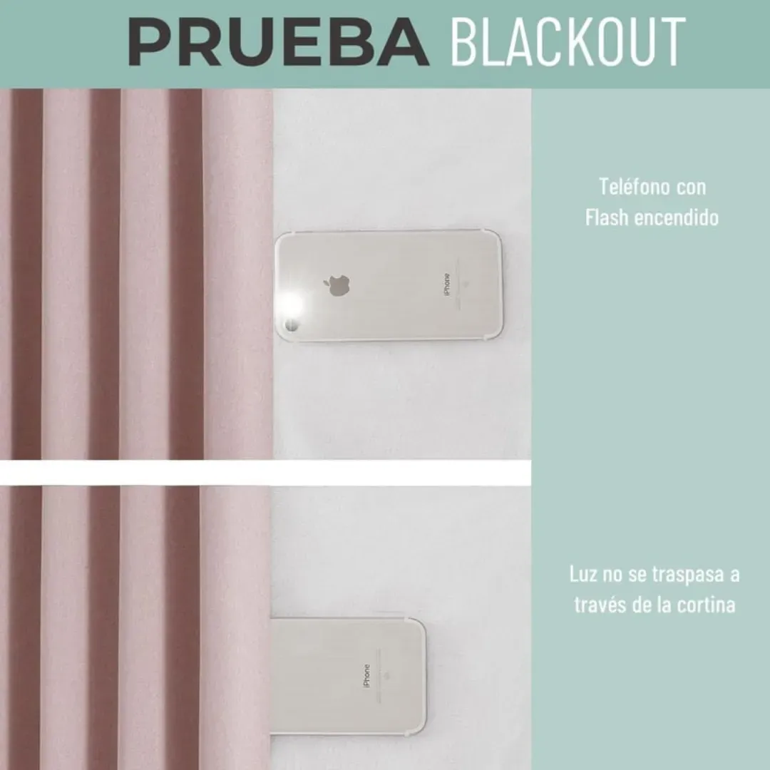 Cortina 100% Blackout  Set 2  270x200 - Rosa