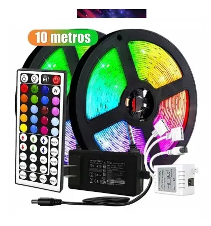 Cinta De Luz Led Rgb 10mts Con Control Y Bluetooth App :Crea Atmósferas Mágicas: Luces LED Inteligentes para Cualquier Ocasión