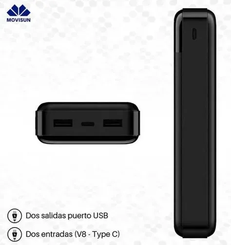 Power Bank Movisun 20000mAh P20 Energía Siempre Contigo