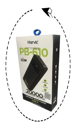 Power Bank 20000 Mah 22.5w Harvic:Carga Potente y Duradera