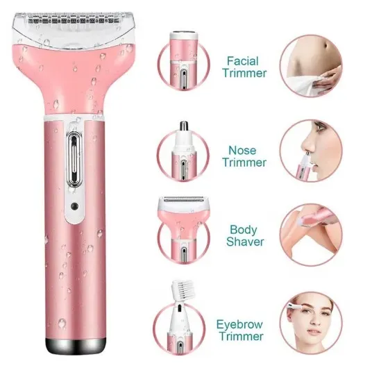 Afeitadora Eléctrica 4 En 1 Recargable Shaver Para Mujer:Piel Suave y Radiante