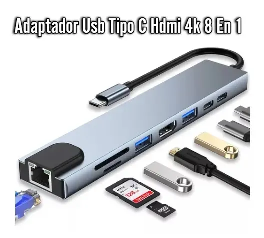 Adaptador Usb Tipo C Hdmi 4k 8 En 1:Llévalo a Donde Vayas